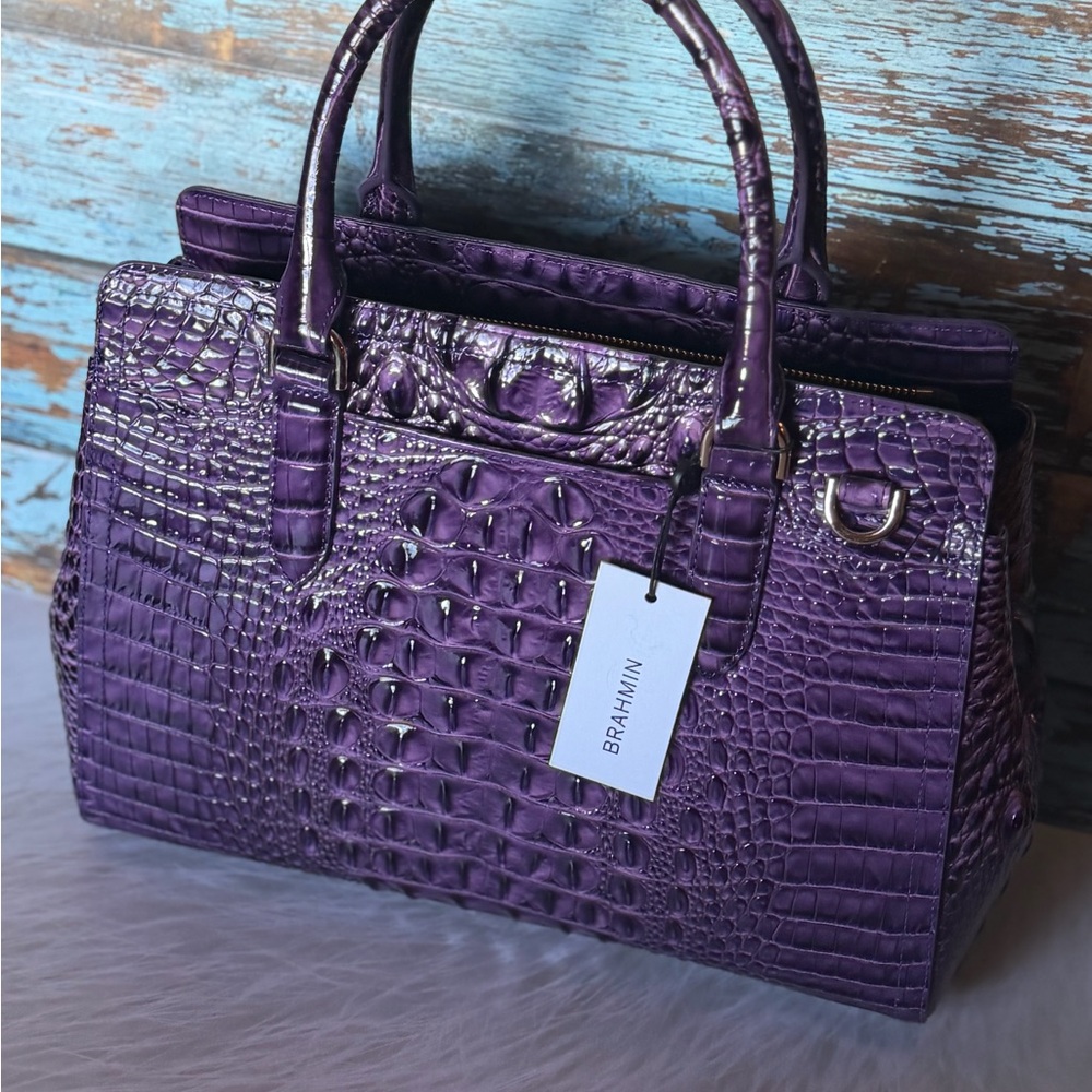 BRAHMIN SMALL FINLEY HEROIC PURPLE NWT GREAT EYE PLACEMENT - Picture 3 of 10